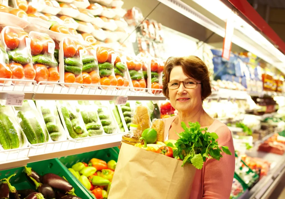 Image,Of,Senior,Woman,In,Groceries,Department
